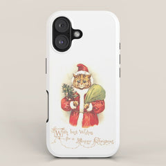 Father Christmas Cat' by Louis Wain iPhone Case