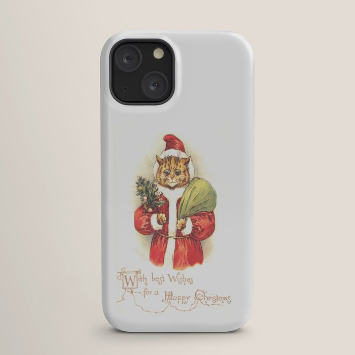 Father Christmas Cat' by Louis Wain iPhone Case