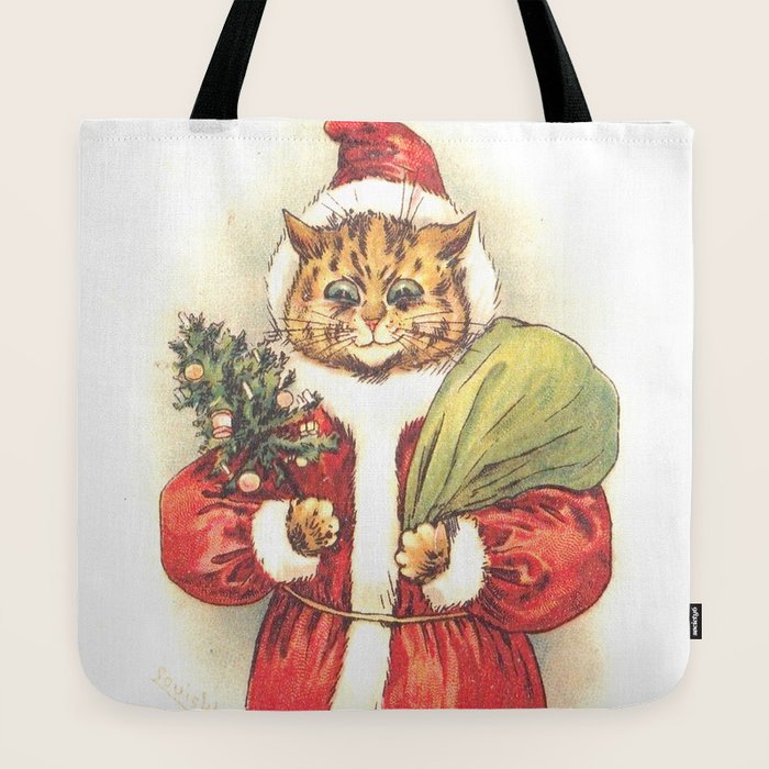 Father Christmas Cat' by Louis Wain Tote Bag