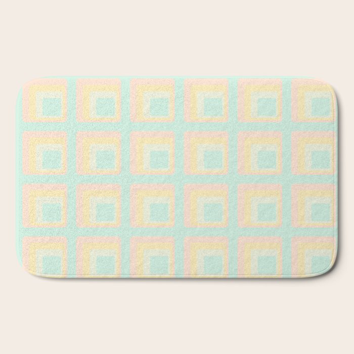 70s mod pale pastels Bath Mat