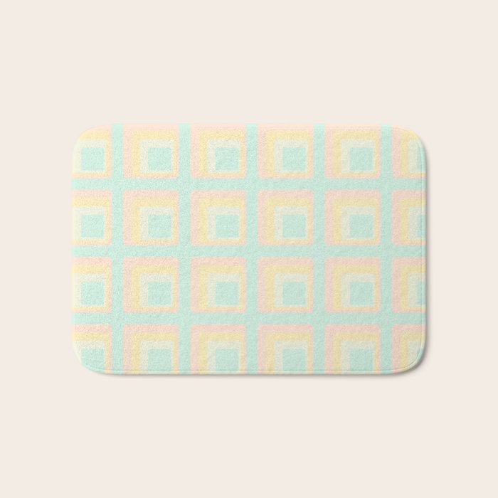 70s mod pale pastels Bath Mat