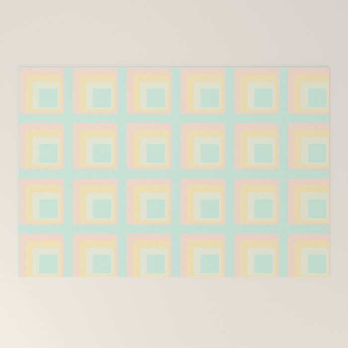 70s mod pale pastels Welcome Mat