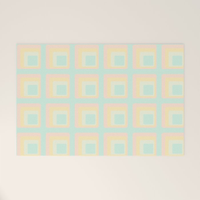 70s mod pale pastels Welcome Mat