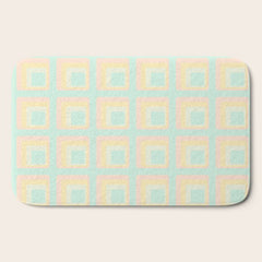 70s mod pale pastels Bath Mat