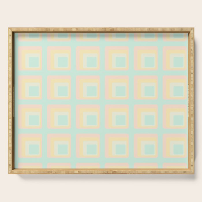 70s mod pale pastels Serving Tray