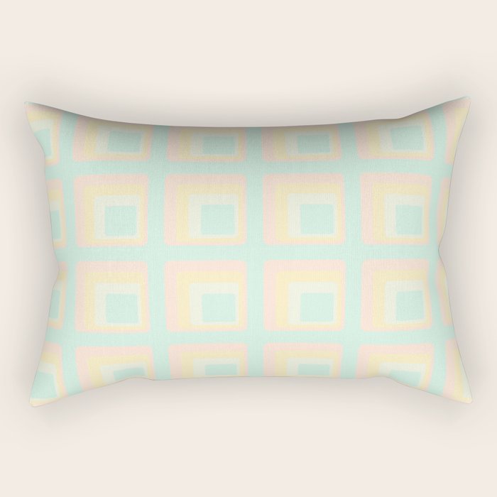 70s mod pale pastels Rectangular Pillow