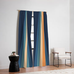 70's Retro Stripes Window Curtain