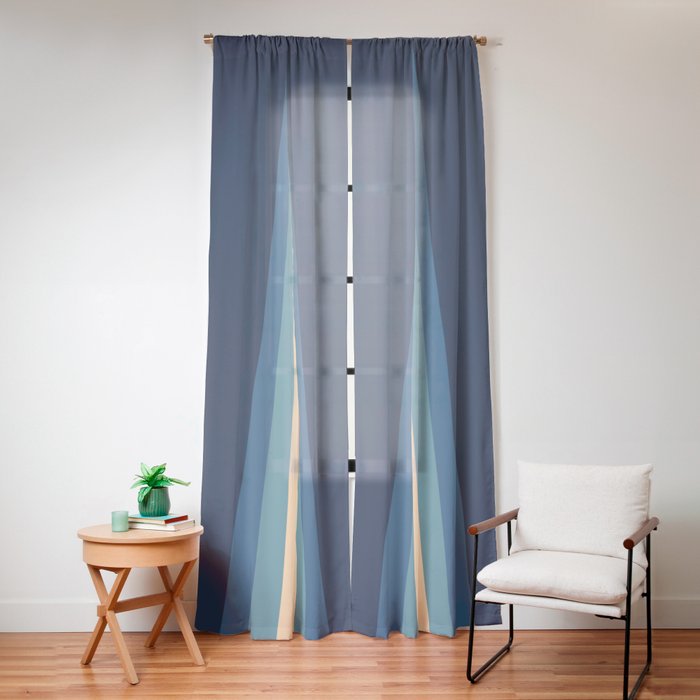 70's Retro Stripes Window Curtain