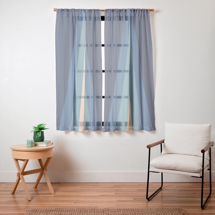 70's Retro Stripes Window Curtain