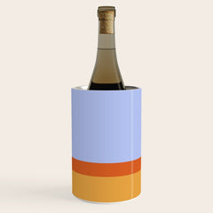 70s Summer Color Block Blue and Orange Wine Chiller