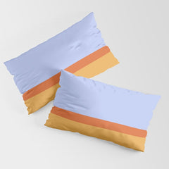 70s Summer Color Block Blue and Orange Pillow Sham