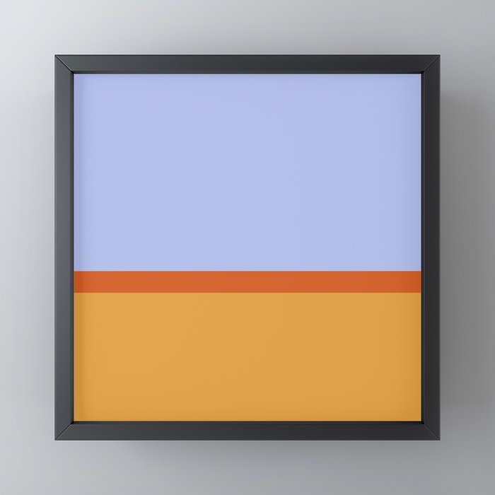 70s Summer Color Block Blue and Orange Mini Art Print