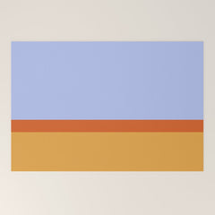 70s Summer Color Block Blue and Orange Welcome Mat