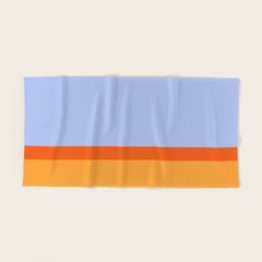 70s Summer Color Block Blue and Orange Bath Towel