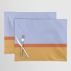 70s Summer Color Block Blue and Orange Placemat