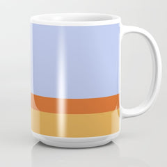 70s Summer Color Block Blue and Orange Coffee Mug