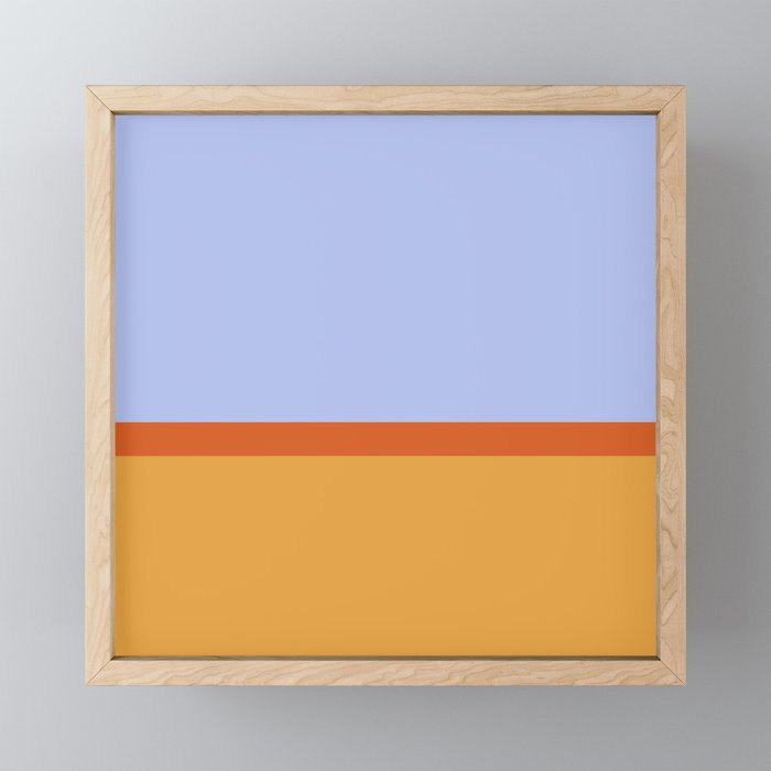 70s Summer Color Block Blue and Orange Mini Art Print