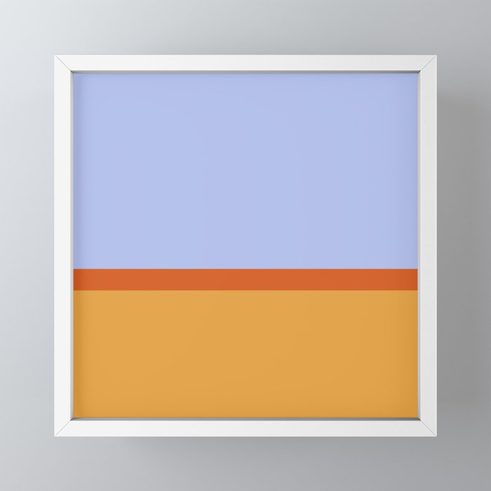 70s Summer Color Block Blue and Orange Mini Art Print