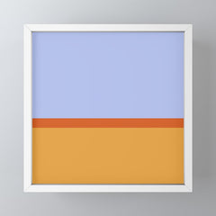 70s Summer Color Block Blue and Orange Mini Art Print