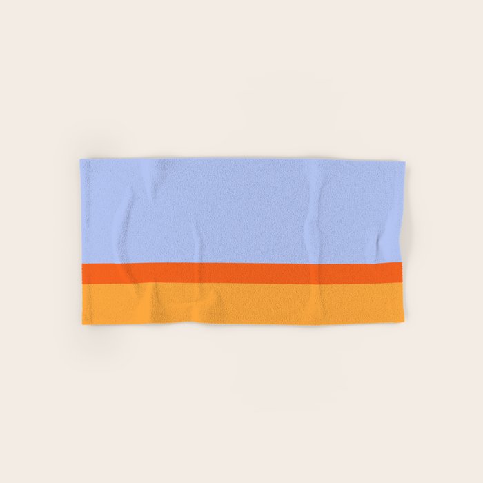 70s Summer Color Block Blue and Orange Bath Towel