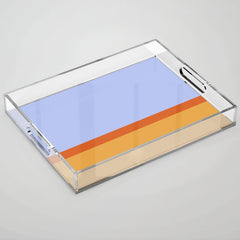 70s Summer Color Block Blue and Orange Acrylic Tray