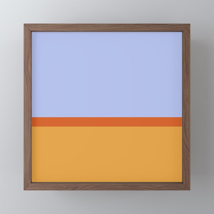 70s Summer Color Block Blue and Orange Mini Art Print