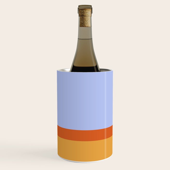 70s Summer Color Block Blue and Orange Wine Chiller