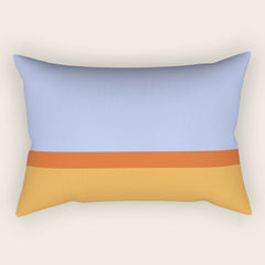 70s Summer Color Block Blue and Orange Rectangular Pillow