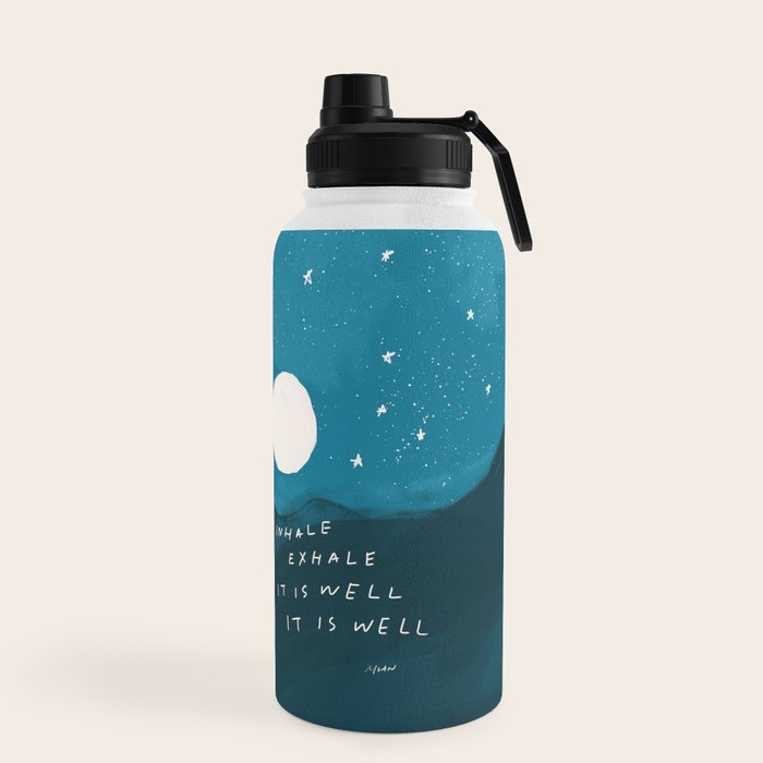 "Inhale Exhale It is Well It Is Well" Water Bottle