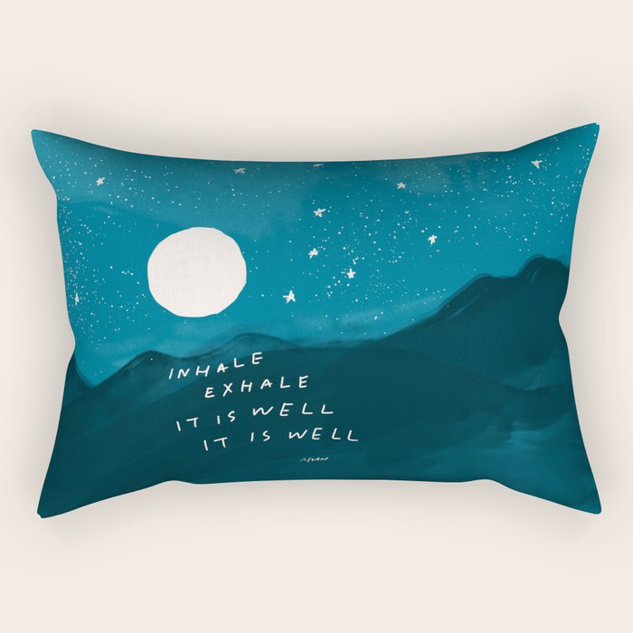 "Inhale Exhale It is Well It Is Well" Rectangular Pillow