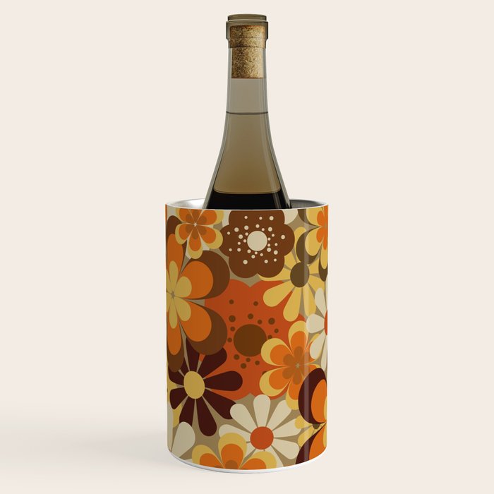 70's Floral Prints, Retro Art Wine Chiller