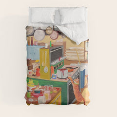 A Cat in the Kitchen Duvet Cover