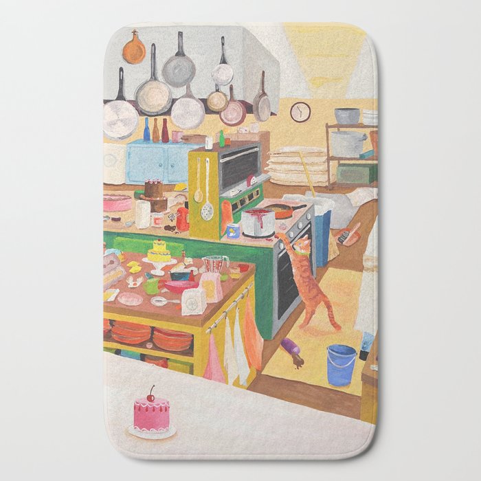 A Cat in the Kitchen Bath Mat