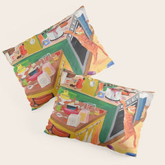 A Cat in the Kitchen Pillow Sham