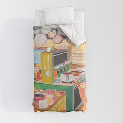 A Cat in the Kitchen Duvet Cover