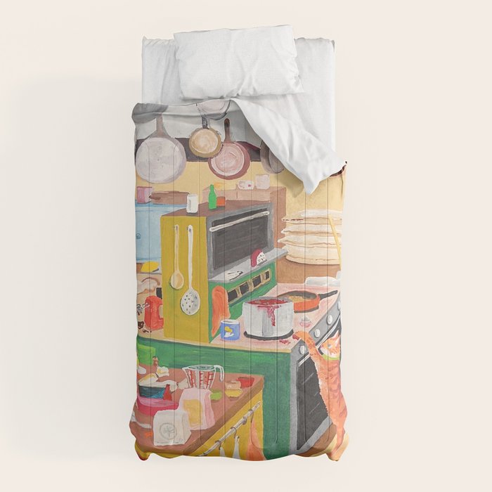 A Cat in the Kitchen Comforter