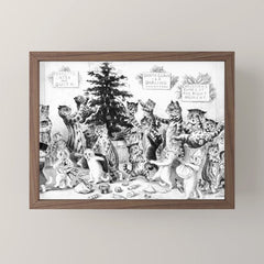 Cats Decorating The Christmas Tree' Vintage Cat Art by Louis Wain Mini Art Print