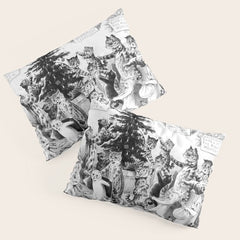 Cats Decorating The Christmas Tree' Vintage Cat Art by Louis Wain Pillow Sham