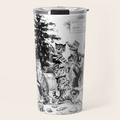 Cats Decorating The Christmas Tree' Vintage Cat Art by Louis Wain Travel Mug