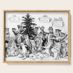 Cats Decorating The Christmas Tree' Vintage Cat Art by Louis Wain Serving Tray