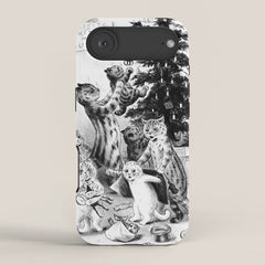 Cats Decorating The Christmas Tree' Vintage Cat Art by Louis Wain iPhone Case