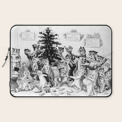 Cats Decorating The Christmas Tree' Vintage Cat Art by Louis Wain Laptop Sleeve