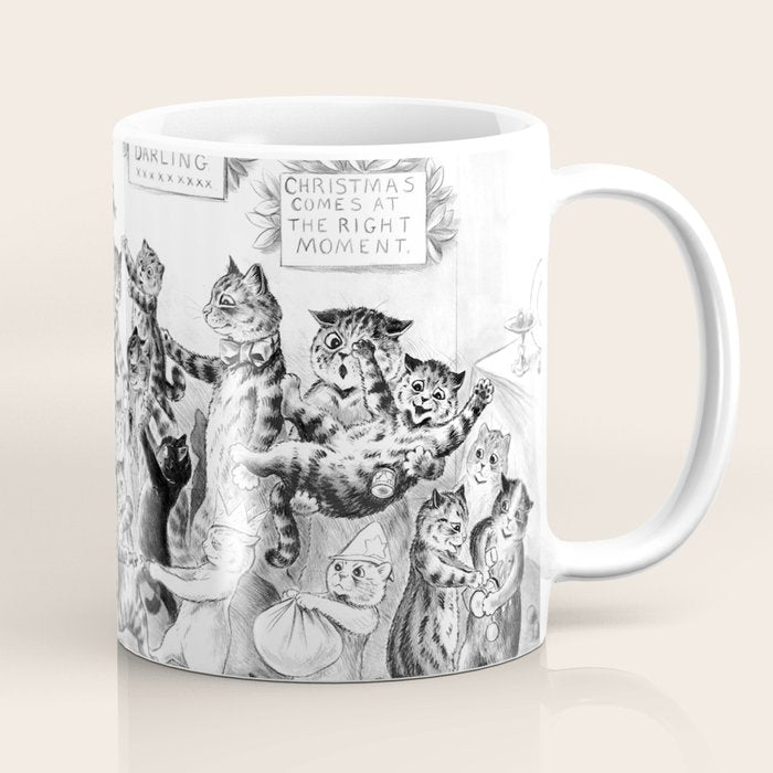Cats Decorating The Christmas Tree' Vintage Cat Art by Louis Wain Coffee Mug