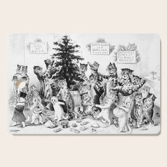 Cats Decorating The Christmas Tree' Vintage Cat Art by Louis Wain Cutting Board