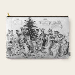 Cats Decorating The Christmas Tree' Vintage Cat Art by Louis Wain Carry All Pouch