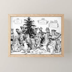 Cats Decorating The Christmas Tree' Vintage Cat Art by Louis Wain Mini Art Print