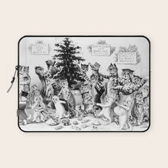 Cats Decorating The Christmas Tree' Vintage Cat Art by Louis Wain Laptop Sleeve