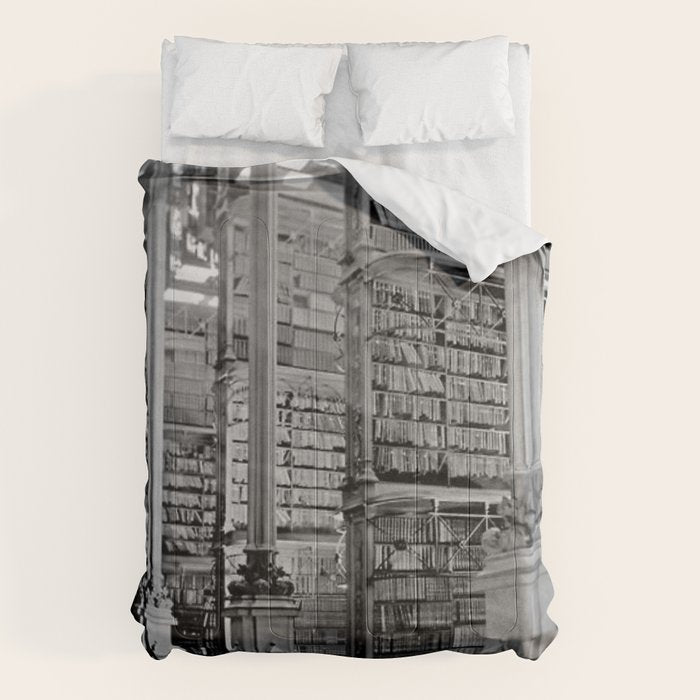 A Book Lover's Dream - Cincinnati Public Library black and white photographs / black and white photo Comforter