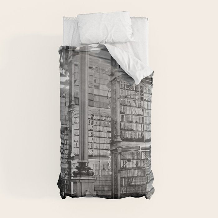 A Book Lover's Dream - Cincinnati Public Library black and white photographs / black and white photo Comforter