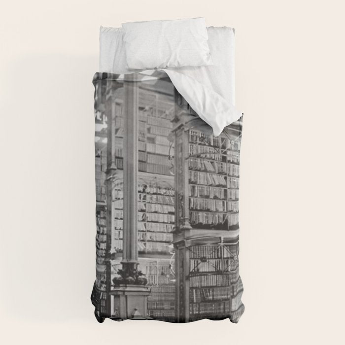 A Book Lover's Dream - Cincinnati Public Library black and white photographs / black and white photo Duvet Cover
